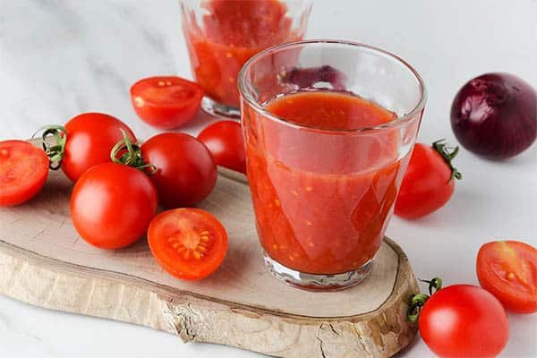 Honey-sweetened potato and tomato juice