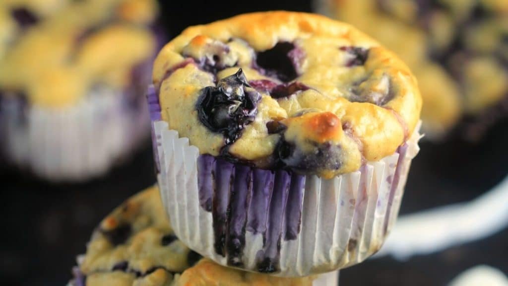 Blueberry Oatmeal Greek Yogurt Muffins