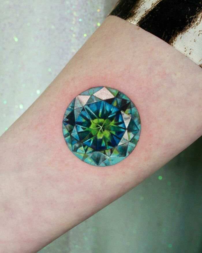 Circular Emerald Tattoo Design