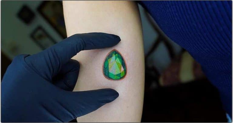 Emerald Tattoo Design on the Arm