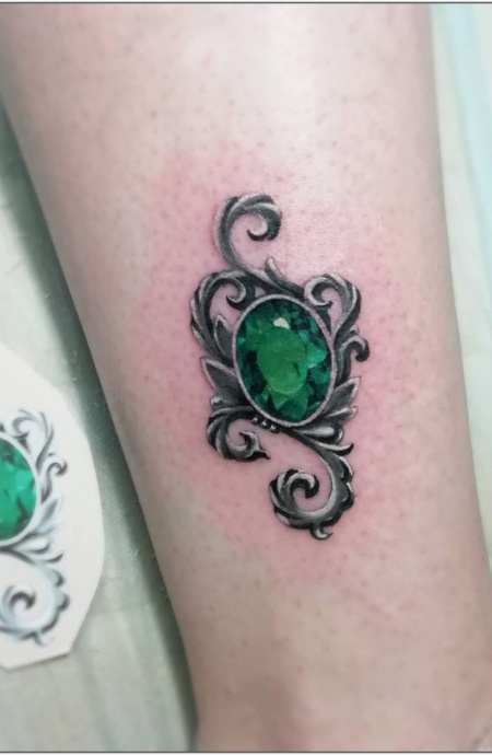 Emerald Tattoo Design on the Arm