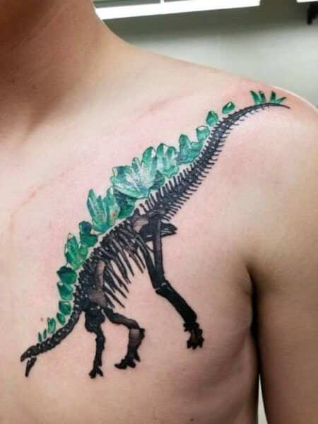 Emerald Tattoo Design With Dinosaur