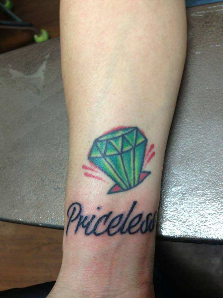 Emerald Tattoo Design With Text